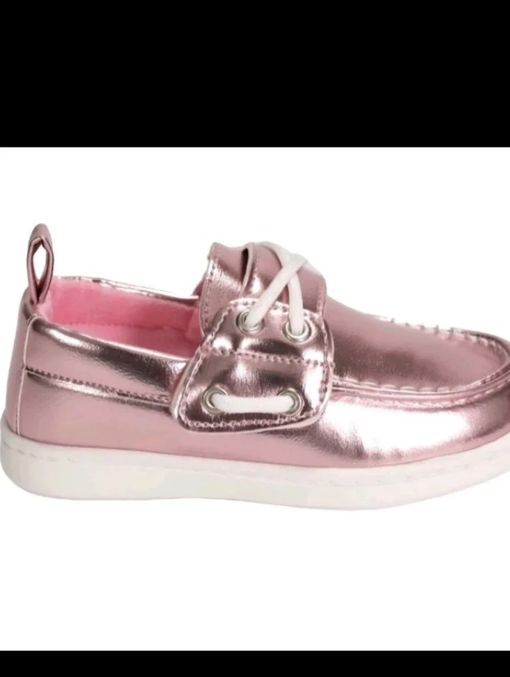 Metallic Pink Wonder Nation Toddler Girl Boat Shoe